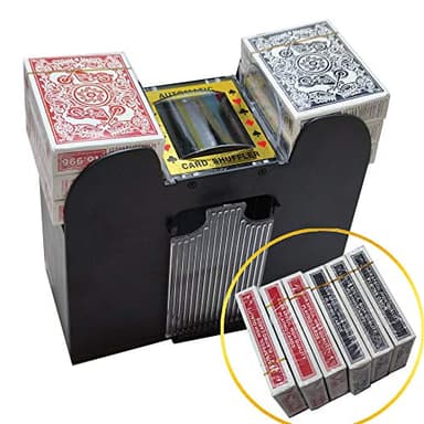 FONBEAR Automatic Card Shufflers 6 Deck (Playing Cards Included) - Battery-Operated Electric Shuffler Heavy Duty - Great for Casino, Home & Tournament Use for UNO, Blackjack, Texas Hold'em, Phase 10