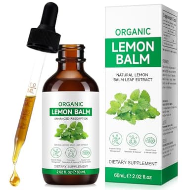 Lemon Balm Extract-Alcohol-Free, Natural Organic Lemon Balm Tincture Liquid for Women & Men, Helps to Relax, 590mg- 2.02 Fl.Oz