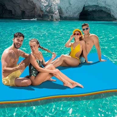 Stopsad 12ft Floating Water Mat, Foam Water Floating Pad, Tear-Resistant XPE Foam, Lily Pad for Water Recreation Pool, Beach, Ocean, Lake, Suitable for Multiple Users