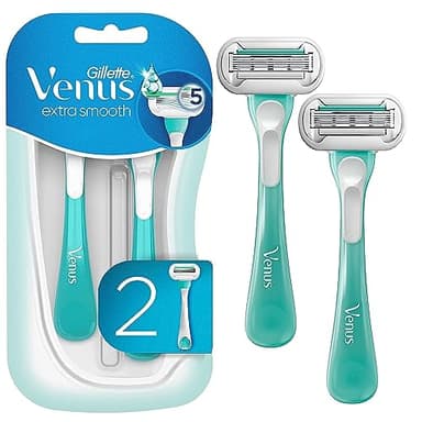 Gillette Venus Extra Smooth Sensitive Disposable Razors for Women with Sensitive Skin, 2 Count