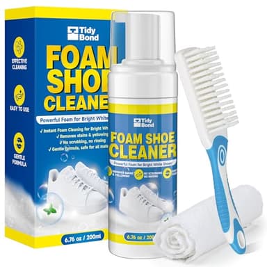 Tidybond Shoe Cleaner Kit, Deep Cleaning Sole & Sneaker Cleaner, White Shoe Cleaner for Sneakers, Tennis Shoes, Leather, Canvas, Rubber and more– 6.76 oz
