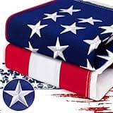 American Flag 3x5 FT Outdoor Heavy Duty 100% Made in USA, USA Flag 3x5 FT 420D Nylon, Sturdy American Flags 3x5 for Outside Longest Lasting, Fade Resistant US Flag 420D Nylon Embroidered Stars, Brass Grommets, Sewn Stripes
