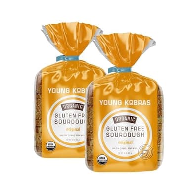 Young Kobras Organic, Gluten-Free Original Sourdough Bread 22oz (2-pack) - Allergen Friendly, Vegan, Gum-Free, Simple Ingredients & Made Fresh to Order