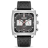 MEGIR Men's Rectangle Business Work Analogue Quartz Chronograph Luminous Sport Wrist Watch with Leather Strap 2182 Black