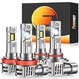 forenner Fahren H11 9005 bulbs combo,Lastest & Brightest 900% 66000LM h8 h9 hb3 light fog bulbs,plug and play,IP68 Waterproof,pack of 4