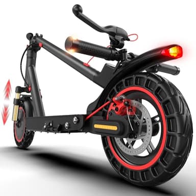Electric Scooter for Adults, Foldable E-Scooter with Dual Suspension & Front/Rear Turn Signal Lights, 550W Motor up to 18 MPH, 10" Large Honeycomb Solid Tires