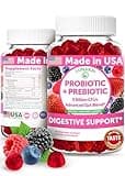 Lunakai USA Made Prebiotic + Probiotic Gummies for Women and Men - High Potency 5 Billion CFUs with Fibers - Non-GMO Gut Health Support 60ct