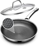 OATOFP Non Stick Frying Pans with lid, 12 inch Hybrid Frying Pans Nonstick,non stick Stainless Steel Skillets, Dishwasher and Oven-Safe Chef Pan, Induction Compatible Cooking Pan, PFOA Free Cookware
