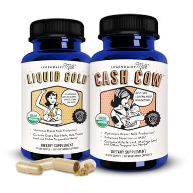 Legendairy Milk Liquid Gold + Cash Cow, Lactation Supplement for Milk Supply Increase and Enhance Prolactin Release - Lactation Support for Breast Milk Production