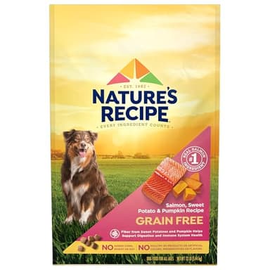 Nature's Recipe Grain Free Dry Dog Food, Salmon, Sweet Potato & Pumpkin Recipe, 12 lb. Bag