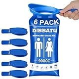DIBBATU Disposable Urine Bags for Women, 6/12PCS Female-Friendly Travel Urinal Bags, 900ML Pee Bags for Travel for Women/Men, Emergency Unisex Camping Pee Bags for Hiking, Road Trip, Traffic Jam