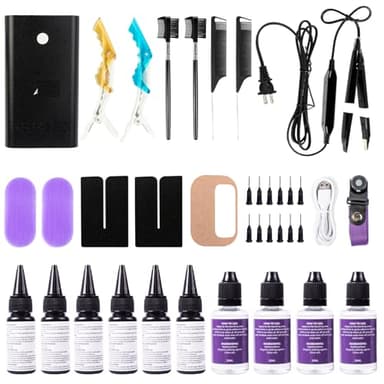 V Light Hair Extensions Kit, V Light Hair Glue*6, V Light Hair glue romover*4, v light hair comb*2, hair extensions clip*2.