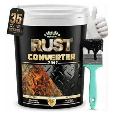 2 in 1 Rust Converter & Metal Primer, 35 oz Black Rust Reformer Paint for Metal, Trailer, Truck Frame, Car Chassis, Ultra Rust Encapsulator & Inhibitor, Heat Resistance Rust Neutralizer & Conversion