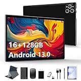 Tablet 10.1 Inch Android 13 Tablets 2025 Latest Android Tablet 128GB ROM+16GB RAM (8+8 Virtual), 2 in 1 Tablet with Keyboard, Powerful Octa-Core+13MP Camera, 1TB TF Expandable, FHD WiFi Tablet PC