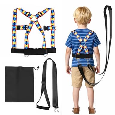 Topdatry Walking Safety Harness for Older Kids 3–12 Years, Adjustable Leash Vest for Special Needs, Autism, ADHD, with Strong Grab Handle for Public and Outdoor Safety