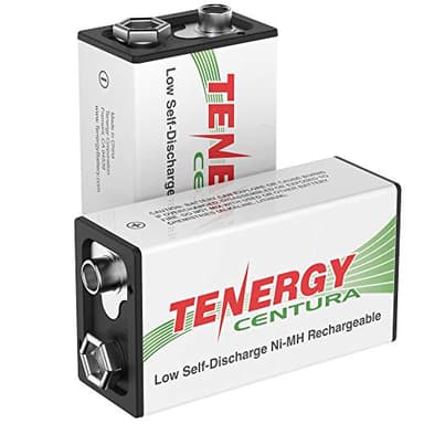 Tenergy Centura 9V NIMH Rechargeable Batteries, 200mAh Low Self-Discharge Square Battery for Smoke Alarm/Detector, 2 Pack
