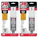J-B Weld 6 Minute Set Epoxy KwikWeld, High Strength, Waterproof, 2 Pack, Dark Grey, 50176-2