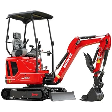 HUAYEE HY16C 1.6T Mini Excavator 14HP KubotaDiesel Engine w/Hydraulic Thumb, Semi-Auto Quick Coupler, Pilot Control & Side Swing - Includes Delivery/Unloading Service