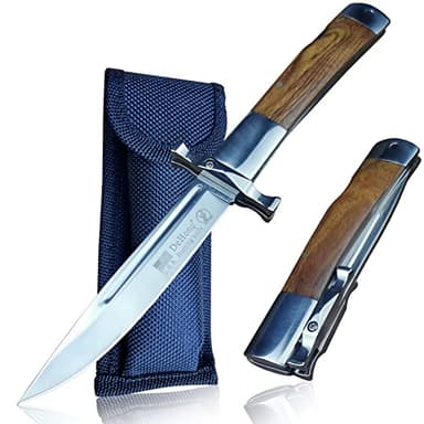 WPKOPYA 9.3-inch DeHong YMX-ZDD1 Folding knife with 3.9-inch sharp blade and (stainless steel + log) handle is suitable for outdoor, tactical, survival and EDC