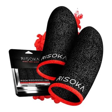 RISOKA 10 Pieces Gaming Finger Sleeves - Perfect Touchscreen Glide - Thumb Sleeve for Mobile Games - Dedales Gamer Profesionales - Phone Accessories