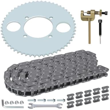 YOXUFA T8F Chain 116 Links 54T Rear Sprocket 54mm Bore with Chain Breaker for 43cc 47cc 49cc 2 Stroke SSR SX50 Scooter Syx Mini Moto Holeshot Metotec ATV Pocket Bike Quad Dirt Bike Parts