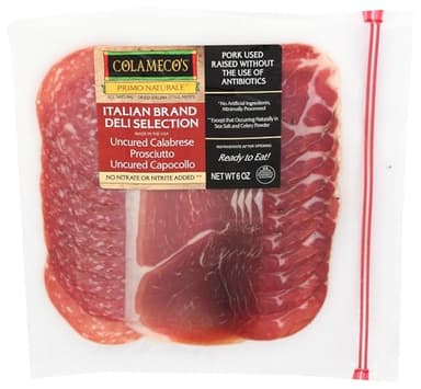 Colameco's, Italian Brand Deli Meats - Uncured Calabrese, Prosciutto, & Uncured Capocollo, 6 oz