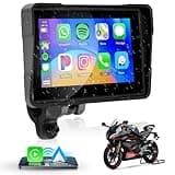 HD IPS Touch Screen Portable Wireless Apple Carplay Screen for Motorcycle &Wireless Android Auto GPS Navigation for Motorcycle,Car Play,Dual Bluetooth Waterproof,Siri Voice Control 5Inch for Motorbike