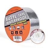 TAPEBEAR Butyl Tape Waterproof Sealing Tape Aluminum Foil Tape, for RV Repair, Window, Silicone, Glass & EDPM Roof Leak Patching, Boat and Pipe Sealing, Silver, 2inch x16feet