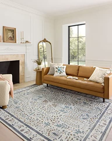 Loloi Rifle Paper Co. Maison Collection MAO-05 Wisteria Cream 5'-0" x 7'-6", .19" Pile Height, Area Rug