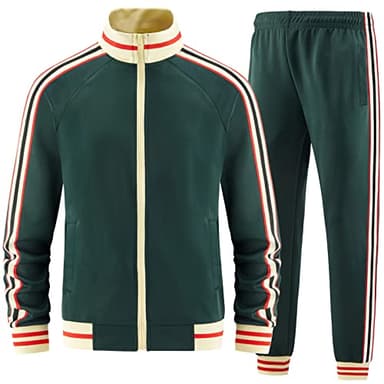 dioxoib Track Suits for Men Set 2 Piece Tracksuits Mens Sweatsuits Sets Jogging Two Piece Outfits Athletic Clothes Jogger Sweat Suits Running Sport leisure Clothing Green Ai-TZ002-XL