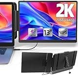 KOJOM 2K Laptop Monitor Extender - 13" IPS 1440P Dual Monitor Attachment Laptop Plug & Play Multiple Screens for 13"-17" Laptop Compatible with Wins Mac Dex Chrome Travel Work