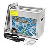 KECOOLKE 3L Sonic Cleaner with Large Capacity with Heating and Time Setting 120 Watt Powerful Stainless Steel Professional Sonic Cleaner for Cleaning Tool Watch Glasses