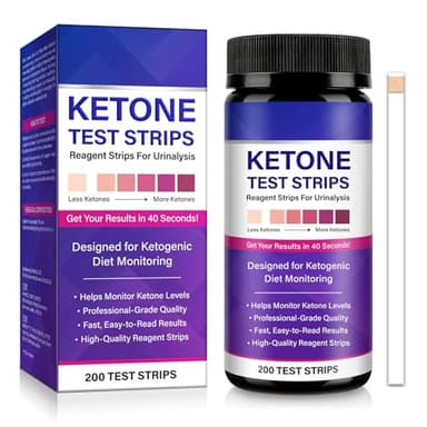 200 Ketone Test Strips, Upgraded Keto Sticks Urine Test, Fast Ketosis Monitoring for Keto & Low Carb Diets, Professional-Grade Reagent Strips, Easy-Read Results in 40 Seconds