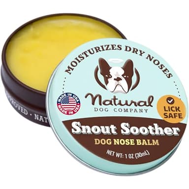 Natural Dog Company Snout Soother Balm – Dog Nose Balm for Dry Cracked Snouts, Moisturizing Winter Nose Care with Coconut Oil & Shea Butter, Lick Safe Dog Snout Balm for All Breeds, 1 oz Tin