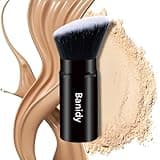 Makeup Brush Kabuki Face Brushes Retractable Travel Blush Kabuki Brush Portable Flawless for Foundation, Powder Blush, Bronzer, Buffing, Liquid, Cream, Cruelty Free with Cover(1PCS)