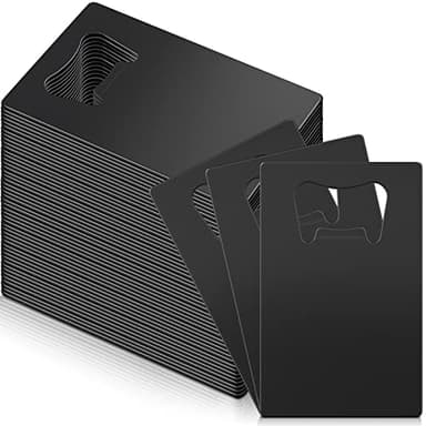 60 Pcs Credit Card Bottle Opener Groomsmen Bridesmaid Wallet Bottle Opener Beer Wine Stainless Steel for Wallet Pocket Party Wedding Favor, Black