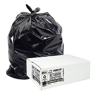 Aluf Plastics 55 Gallon Trash Bags Heavy Duty - (Huge) - 2.0 MIL Thick (equiv) - 38" x 58" - Garbage Bags for Toter, Contractors, Lawn, Leaf, Yard Waste, Kitchen, Industrial, Black, 50 Pack