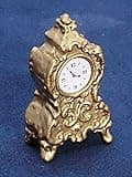 International Miniatures by Classics Dollhouse Miniature Gold Ornate Mantle Clock