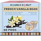 French Vanilla Coffee Medium Roast Flavored Coffee Pods for Keurig K Cups Makers from Double Donut, 80 Count (Pack of 1)