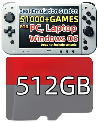 POWERNEWS 512GB RetroBat Game System for Handheld Consoles, Windows OS, Batocera System Emulator for PC Laptop, Retro Game Card for MSI Claw, Legion Go, ROG Ally