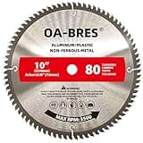 10 Inch 80T Aluminum Non-Ferrous Metal Saw Blade with 5/8-Inch Arbor, Upgrade TCG Grind