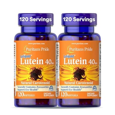 Puritan's Pride Premium Lutigold™ Lutein Carotenoid 40mg with Zeaxanthin for Men and Women, Dietary Supplement for Eye Health Support, 8 Month Supply, 120 Easy-to-Swallow Softgels, 2 Pack
