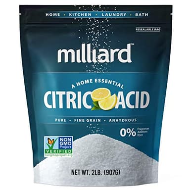 Milliard Citric Acid Powder Food Grade, 2 lb Bag, Bulk, 100% Pure, Non-GMO Project Verified, for Cleaning, Bath Bombs, Descaler, Dishwasher, Candy