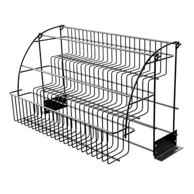 lkoewqzamx 3-Tier 15” W Pull Down Cabinet Spice Rack Organizer, Chrome-Finished Steel Retractable Organizer, Metal Cabinet-mounted Spice Rack for Inside Kitchen Cabinets