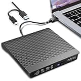 YOTUO External DVD Drive for USB 3.0 Type C, Portable DVD Write CD Burner RW ROM Optical Drive Player Reader Disk Disc with Laptop Desktop PC Windows 11/10/8/7, Mac Pro/Air MacBook, Linux (SY-IDD023)