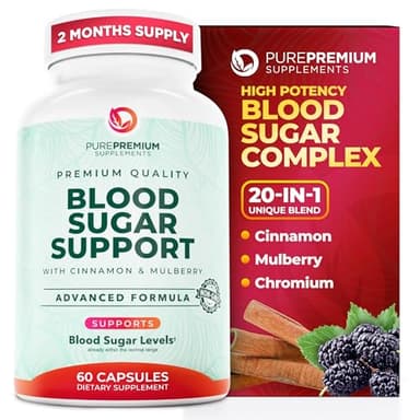 PurePremium Normal Blood Sugar Support Supplement - 60 Capsules