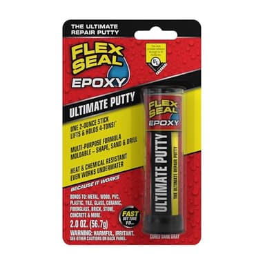 Flex Seal Epoxy, Ultimate Putty, Multi-Purpose, Durable, Permanent, Watertight, Long-Lasting Bond, for Automotive, Marine, Plumbing, Home, & Tool Repairs, Cures Dark Gray, 2 oz Putty Stick