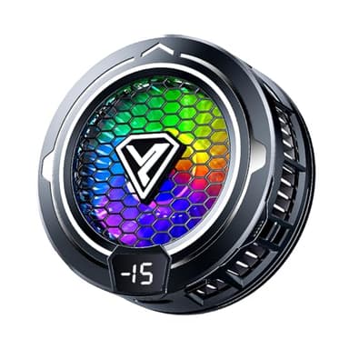 COOBILE Phone Cooling Fan, Magnetic Radiator with RGB Lights,for Mobile Games and Live Streaming, Universal Compatibility for Android/iPhone/iPad, Large-Area Conduction Cooling (Cooler 2 Black)