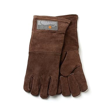 Outset Leather Grill Gloves, Set of 2 Brown Leather BBQ Gloves