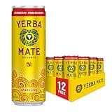 Guayakí Yerba Mate, Organic Sparkling Energy Drink Alternative, Cranberry Pomegranate, 80mg Natural Plant Based Caffeine, Smooth Energy & Focus, Carbonated, 15.5 Oz (Pack of 12) (Packaging May Vary)